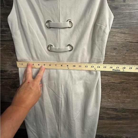 Carmen Marc Valvo Cream Sheath Mini Dress Cap Sleeves - Picture 12 of 14